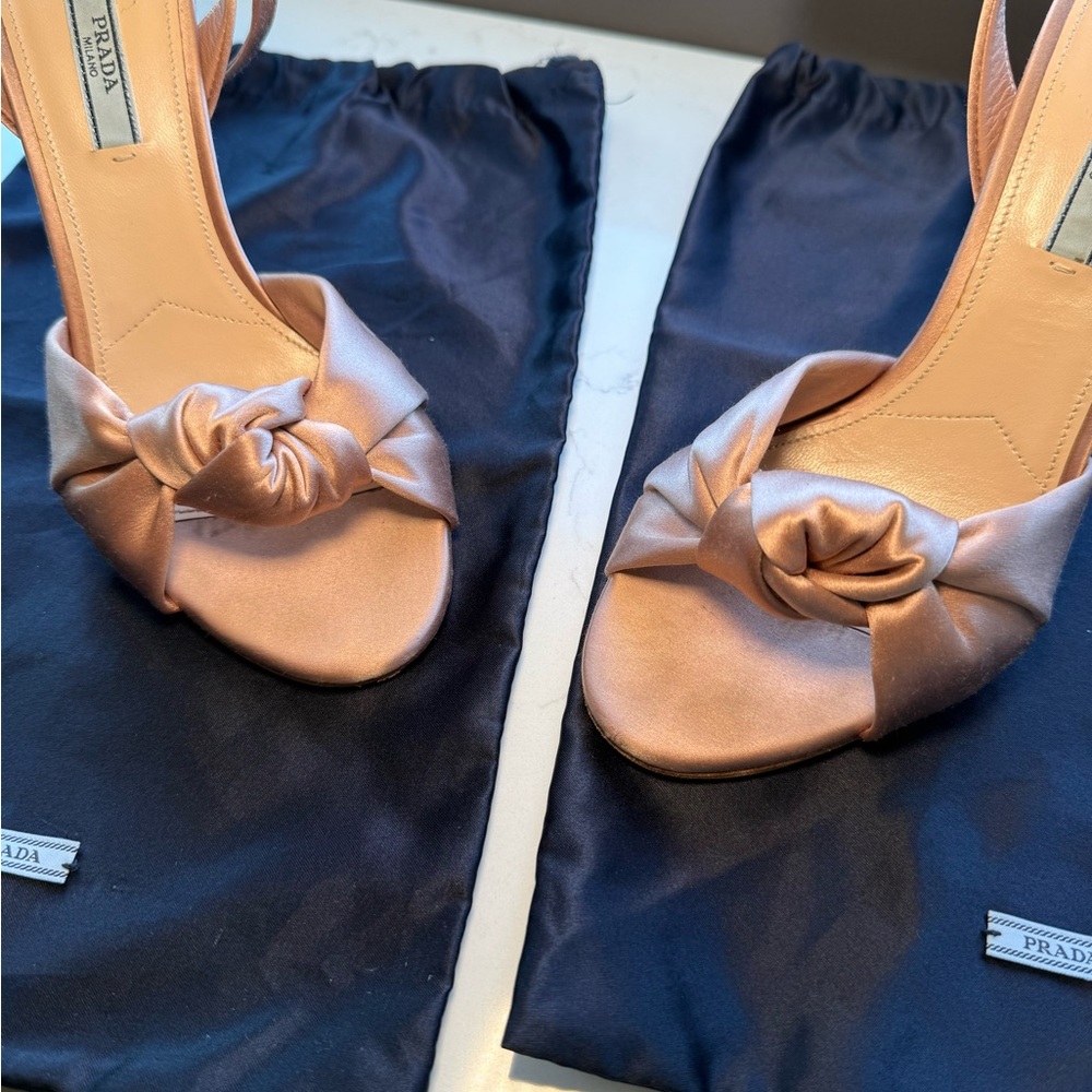 Prada Women's Blush Satin Heels